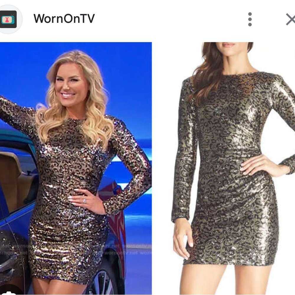 NWT* Dress The Population Lolita Gold/Blk sequin dress S